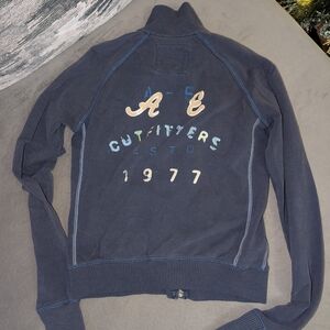 Women's American Eagle Navy Blue Zip Up Sweatshirt Size XS